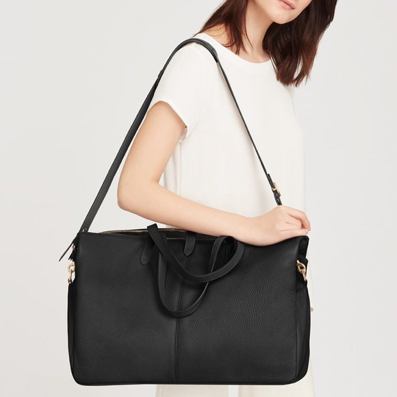 Cuyana Bags Cuyana Black Leather Triple Zipper Weekender Used Once